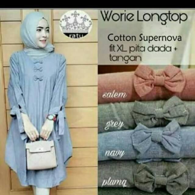 Sakil Collection Baju Atasan Muslim Wanita Tunik Worie Long Sakil Collection Baju Atasan Muslim Wanita Tunik Worie Long