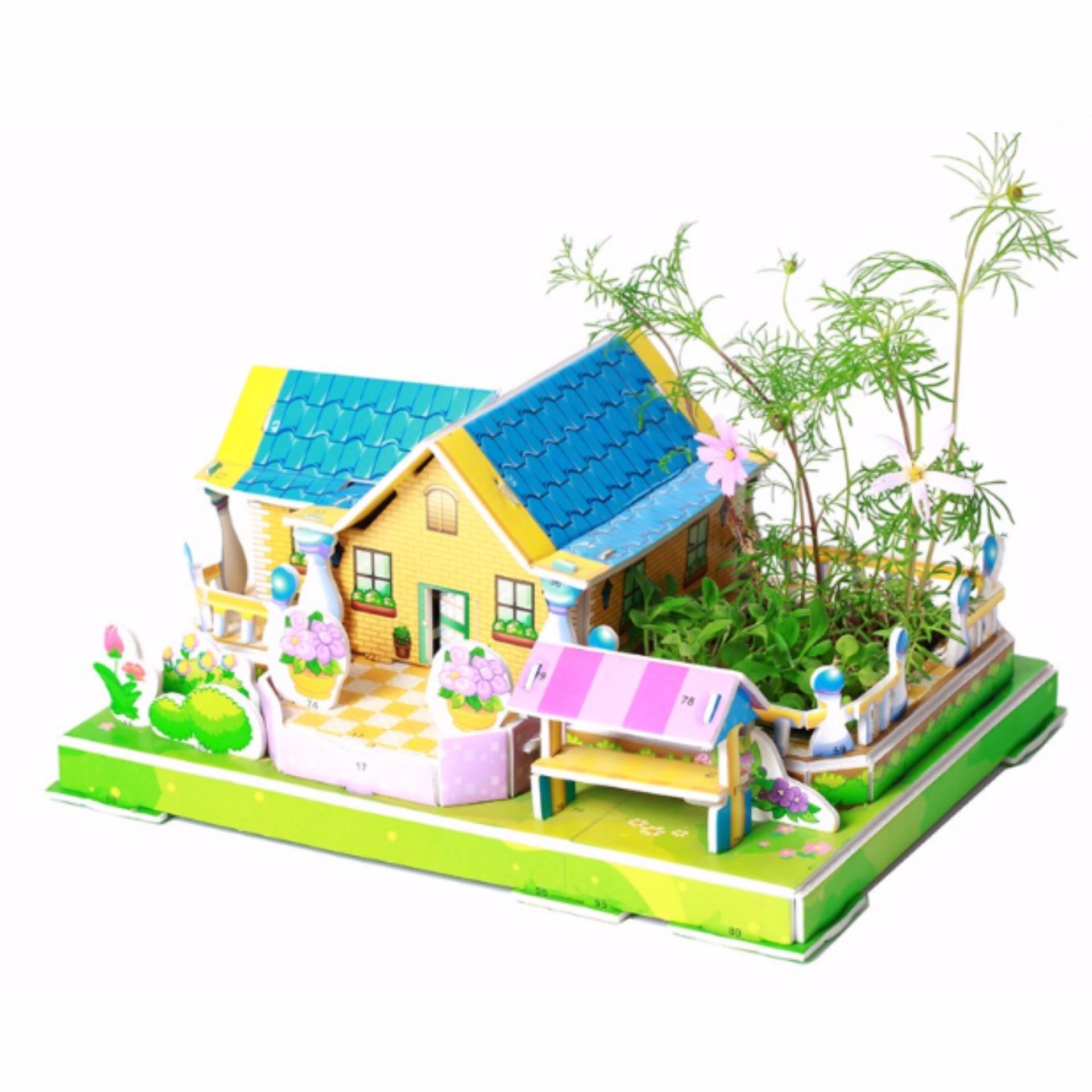 Lynx Zilipoo 3D Building Planting Puzzle DIY Educational Kid Toys Mainan Anak Mari Bertanam - Stylish Villa