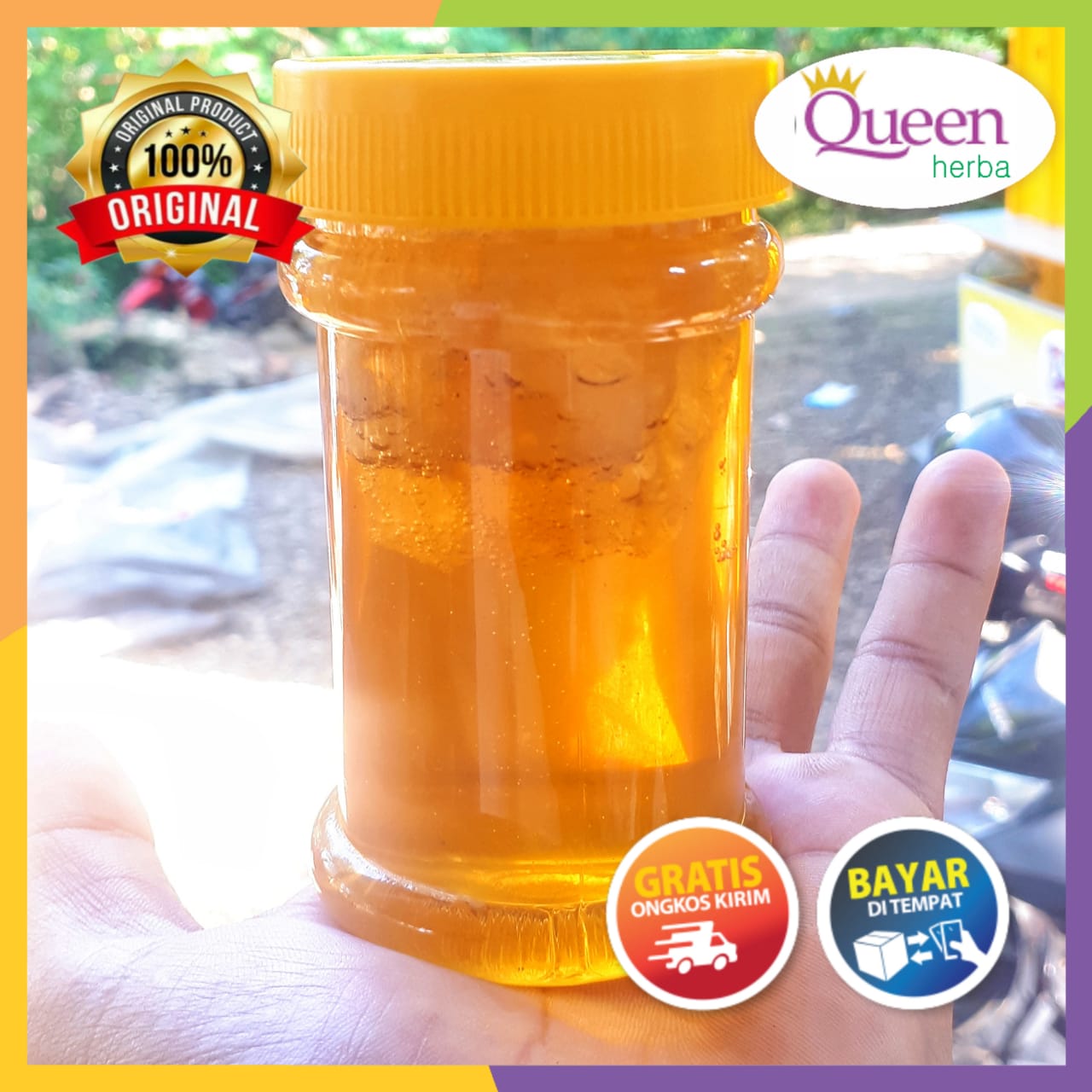 sarang madu asli murni dari sarang lebah tanpa campuran 200 gr - queen herba sarang madu asli murni dari sarang lebah tanpa campuran 200 gr - queen herba