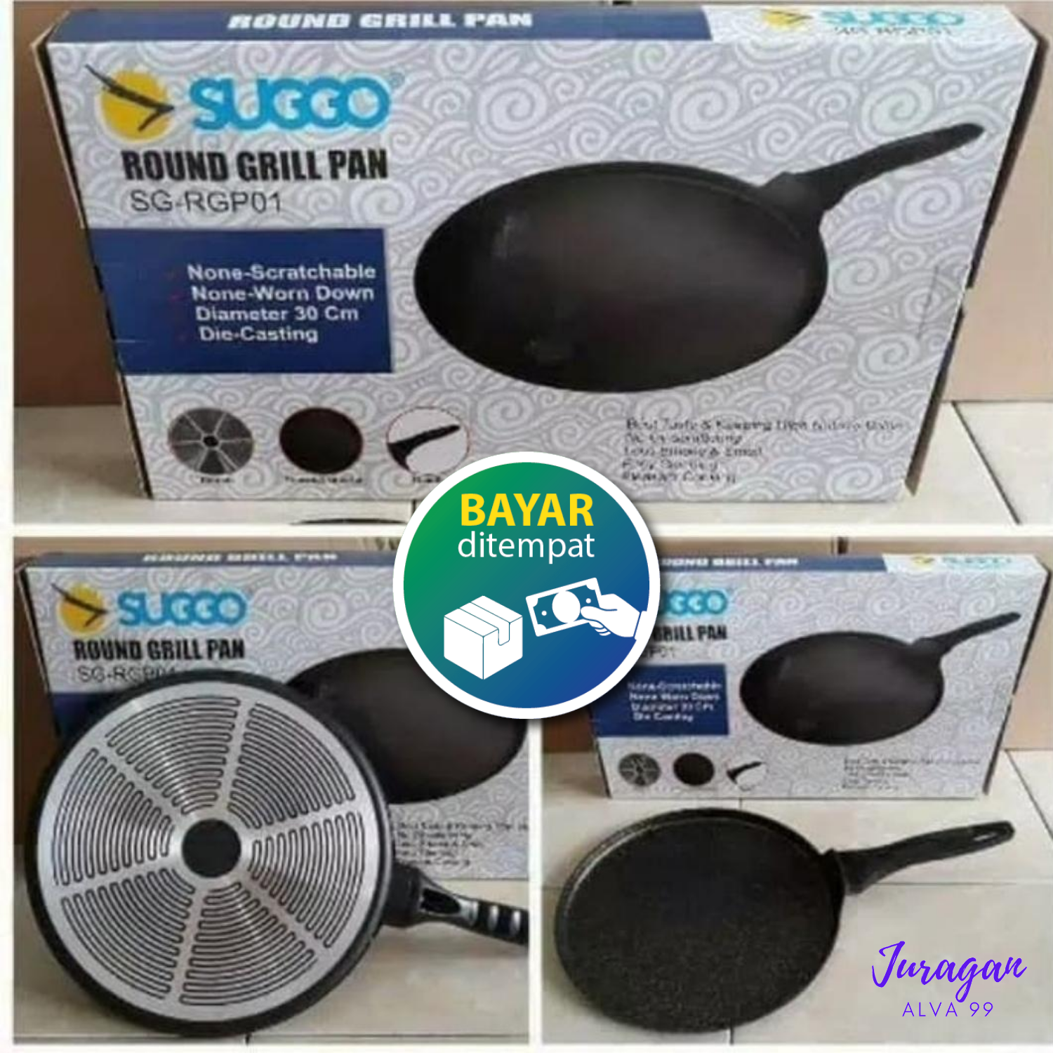 Teflon Pemanggang Serbaguna Suggo Round Grill Pan SG-RGP01 - Alat Panggang Serbaguna Anti Lengket Teflon Pemanggang Serbaguna Suggo Round Grill Pan SG-RGP01 - Alat Panggang Serbaguna Anti Lengket