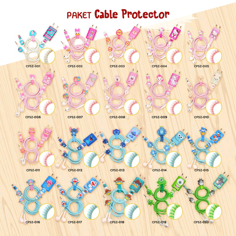 Paket Pelindung Kabel Spiral / Pelindung Ujung Kabel Charger&Headset Karakter Paket Pelindung Kabel Spiral / Pelindung Ujung Kabel Charger&Headset Karakter