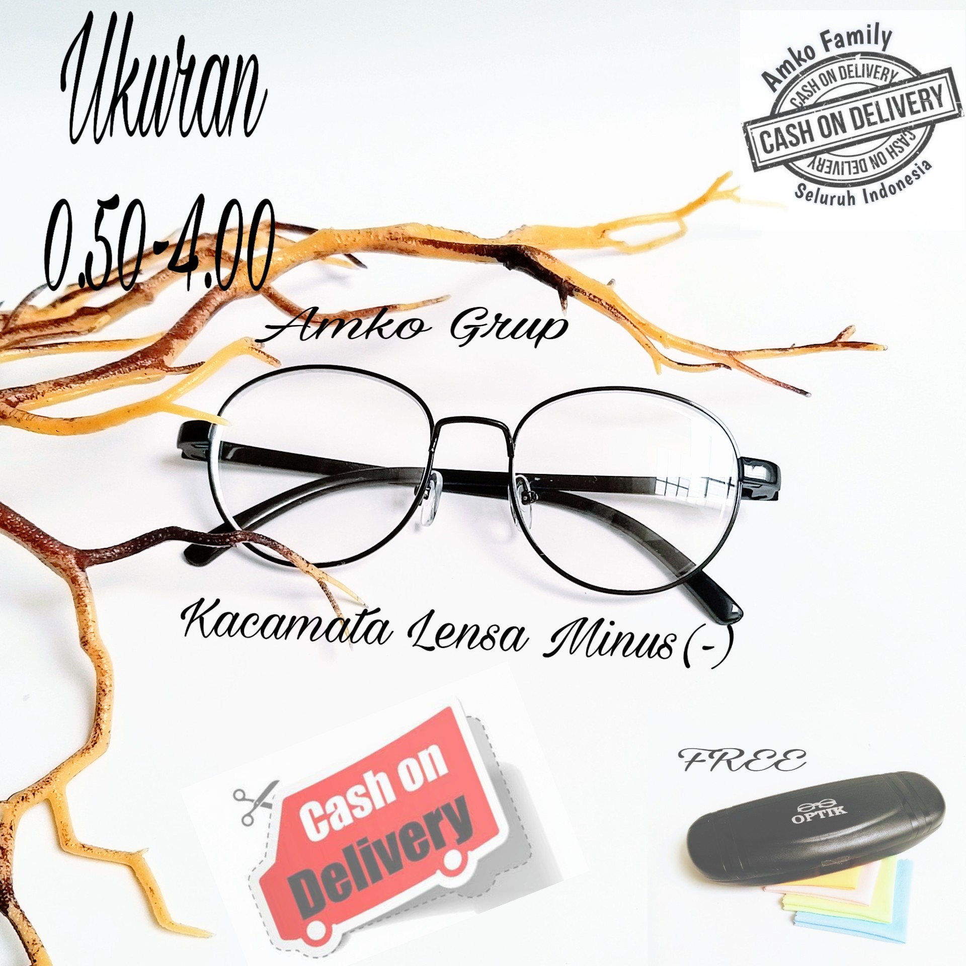 COD PROMO - Kacamata Minus(-) Oval Retro Stanlish Korean Style 0.50- 4.00 Free Box Dan Lap Pembersih Sunglasses COD PROMO - Kacamata Minus(-) Oval Retro Stanlish Korean Style 0.50- 4.00 Free Box Dan Lap Pembersih Sunglasses