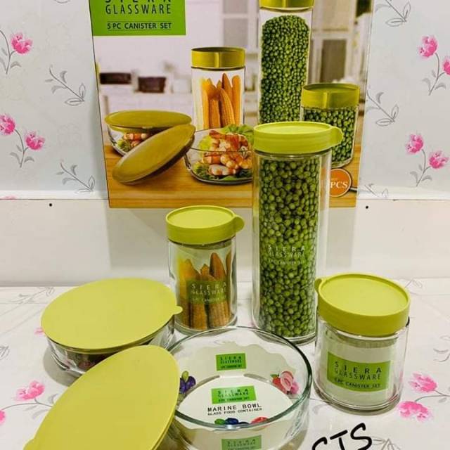 Toples Kaca Marine 5 Set - Toples Kaca Set - Mangkok Kaca Set - Tempat Makan Kaca - Food Container Kaca - 5 Pcs – Hijau – toples hijau – canister set – toples Toples Kaca Marine 5 Set - Toples Kaca Set - Mangkok Kaca Set - Tempat Makan Kaca - Food Container Kaca - 5 Pcs – Hijau – toples hijau – canister set – toples