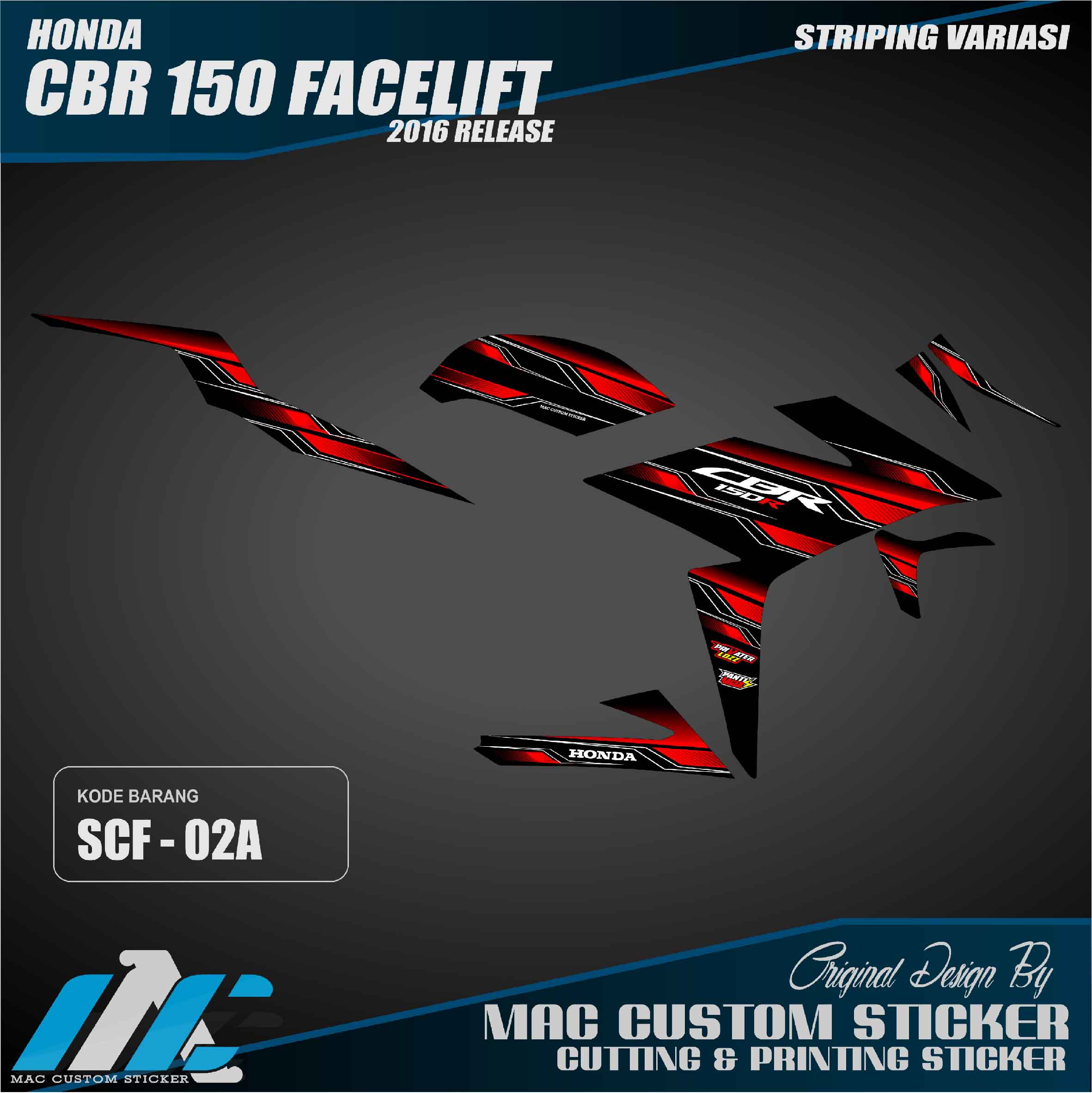 STRIPING VARIASI HONDA CBR 150 FACELIFT - SCF 02 STRIPING VARIASI HONDA CBR 150 FACELIFT - SCF 02