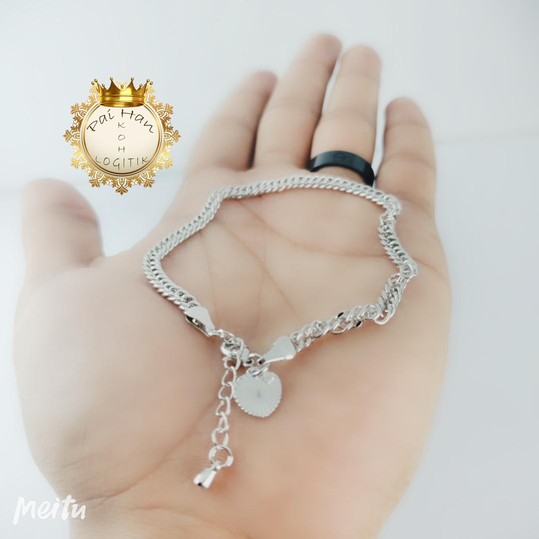 Gelang Kaki Motif Rantai Silver Polos 18K Xuping Gelang Kaki Motif Rantai Silver Polos 18K Xuping