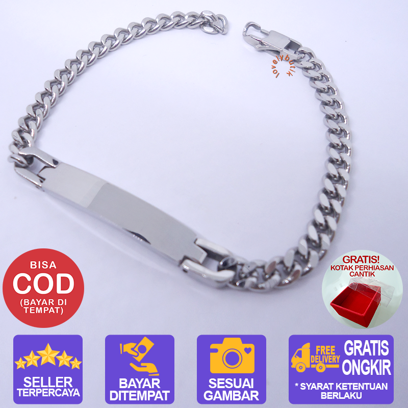 Lovelybutik - Gelang Rantai Titanium Anti Karat Helena Gelang Wanita Rante Titanium Silver Lovelybutik - Gelang Rantai Titanium Anti Karat Helena Gelang Wanita Rante Titanium Silver