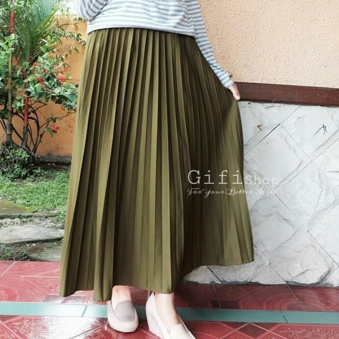 ROK PLISKET / FASHION WANITA / ROK KERJA PLISKET / ROK MUSLIMAH / ROK PANJANG WANITA / ROK PAYUNG GF-002 ROK PLISKET / FASHION WANITA / ROK KERJA PLISKET / ROK MUSLIMAH / ROK PANJANG WANITA / ROK PAYUNG GF-002