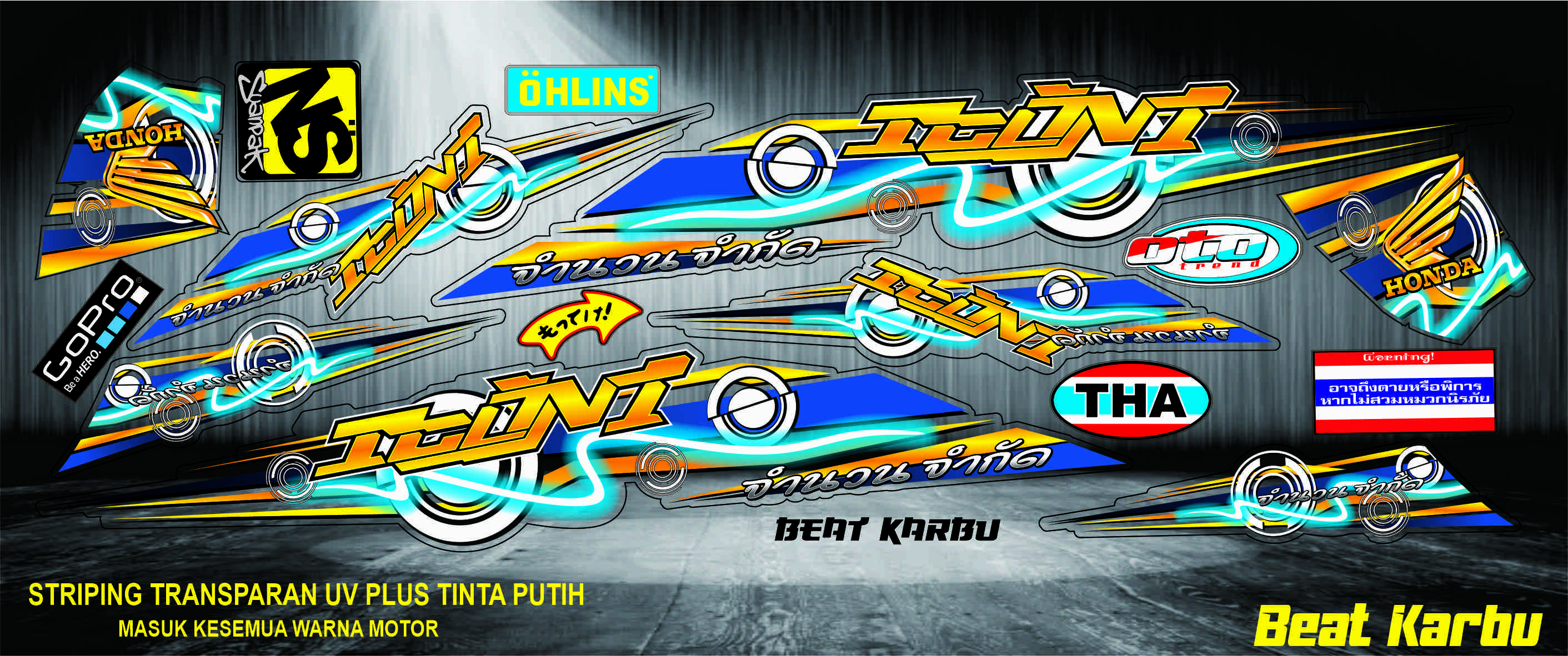STRIPING BEAT KARBU STICKER TRANSPARAN BEAT KARBU VRIASI THAILAND MOTHAI 4 STRIPING BEAT KARBU STICKER TRANSPARAN BEAT KARBU VRIASI THAILAND MOTHAI 4