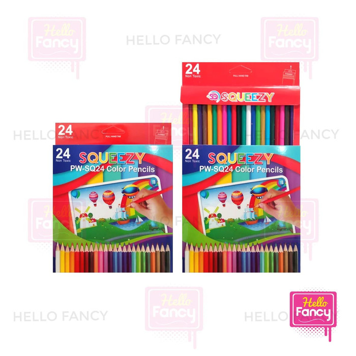 Pensil Warna / Pensil warna 24 warna / Colour Pencil PW-SQ24 Hello Fancy Pensil Warna / Pensil warna 24 warna / Colour Pencil PW-SQ24 Hello Fancy