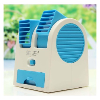 StarHome AC Duduk Mini Portable - Double Blower Mini AC - Kipas Angin Biru