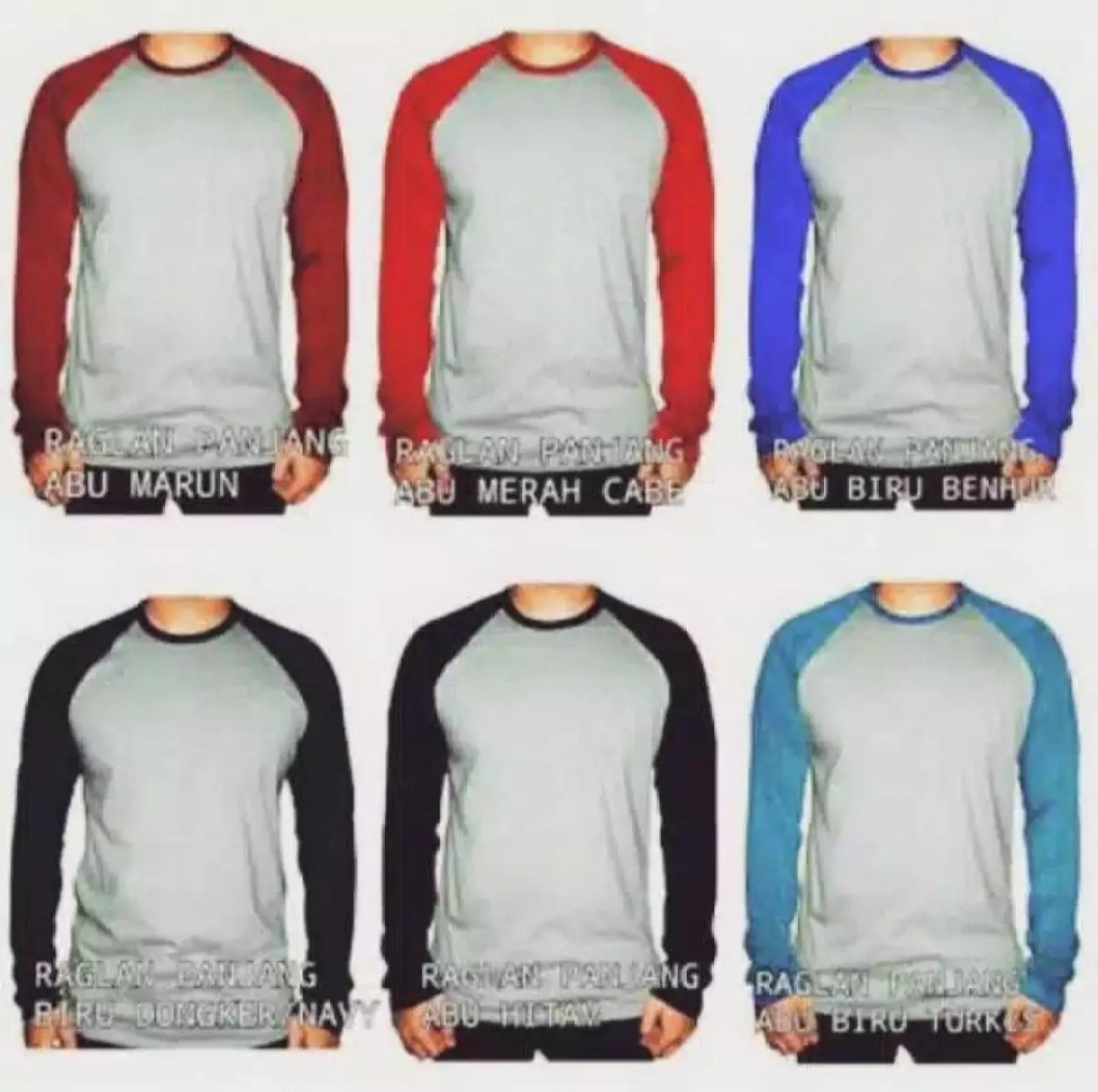 NEW BEE Kaos PRIA Kaos lengan panjang Raglan polos Ukuran L.XL.XXL NEW BEE Kaos PRIA Kaos lengan panjang Raglan polos Ukuran L.XL.XXL