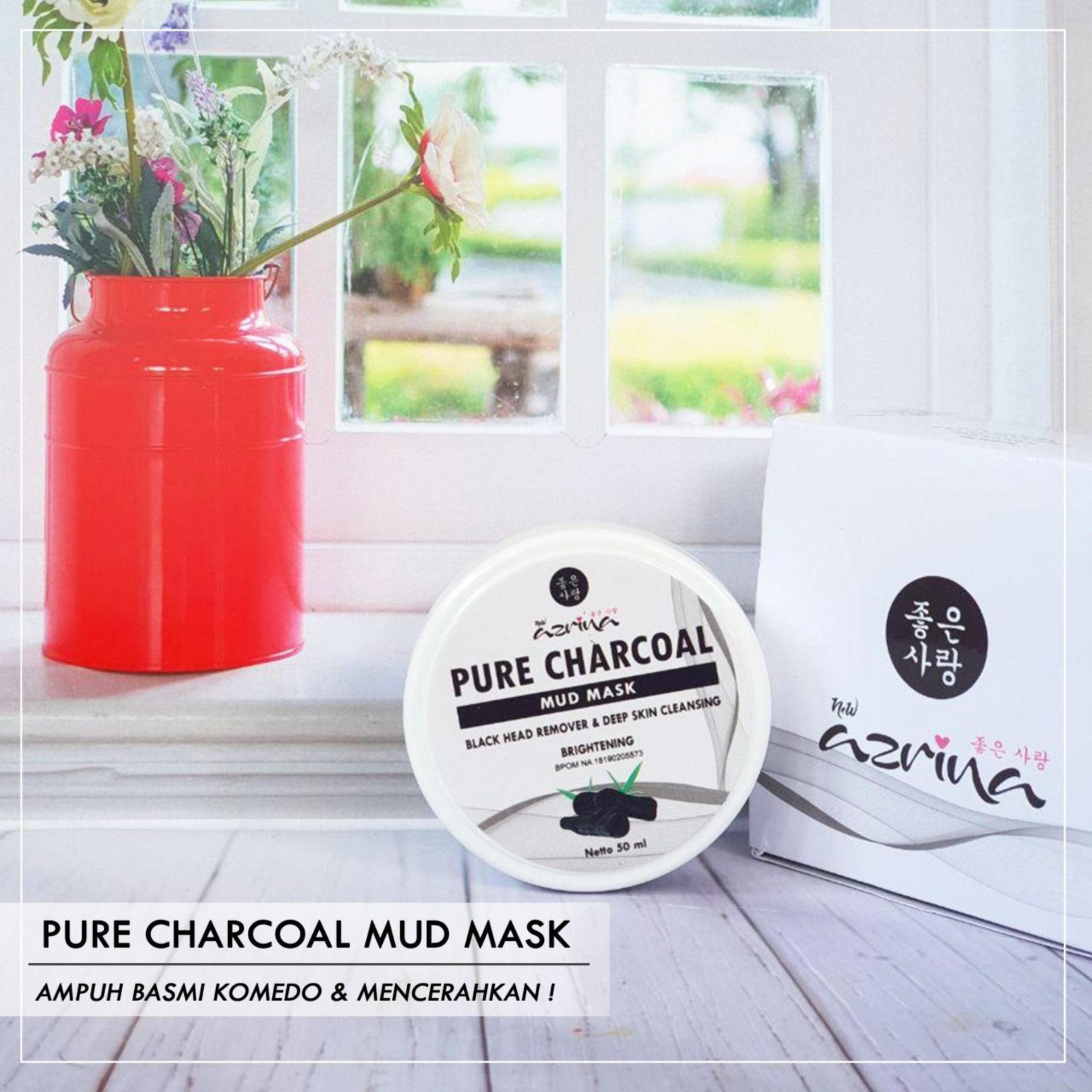 MASKER WAJAH PURE CHARCOAL MUD MASK BY AZRINA SOLUSI MENGHILANGKAN KOMEDO MASKER WAJAH PURE CHARCOAL MUD MASK BY AZRINA SOLUSI MENGHILANGKAN KOMEDO