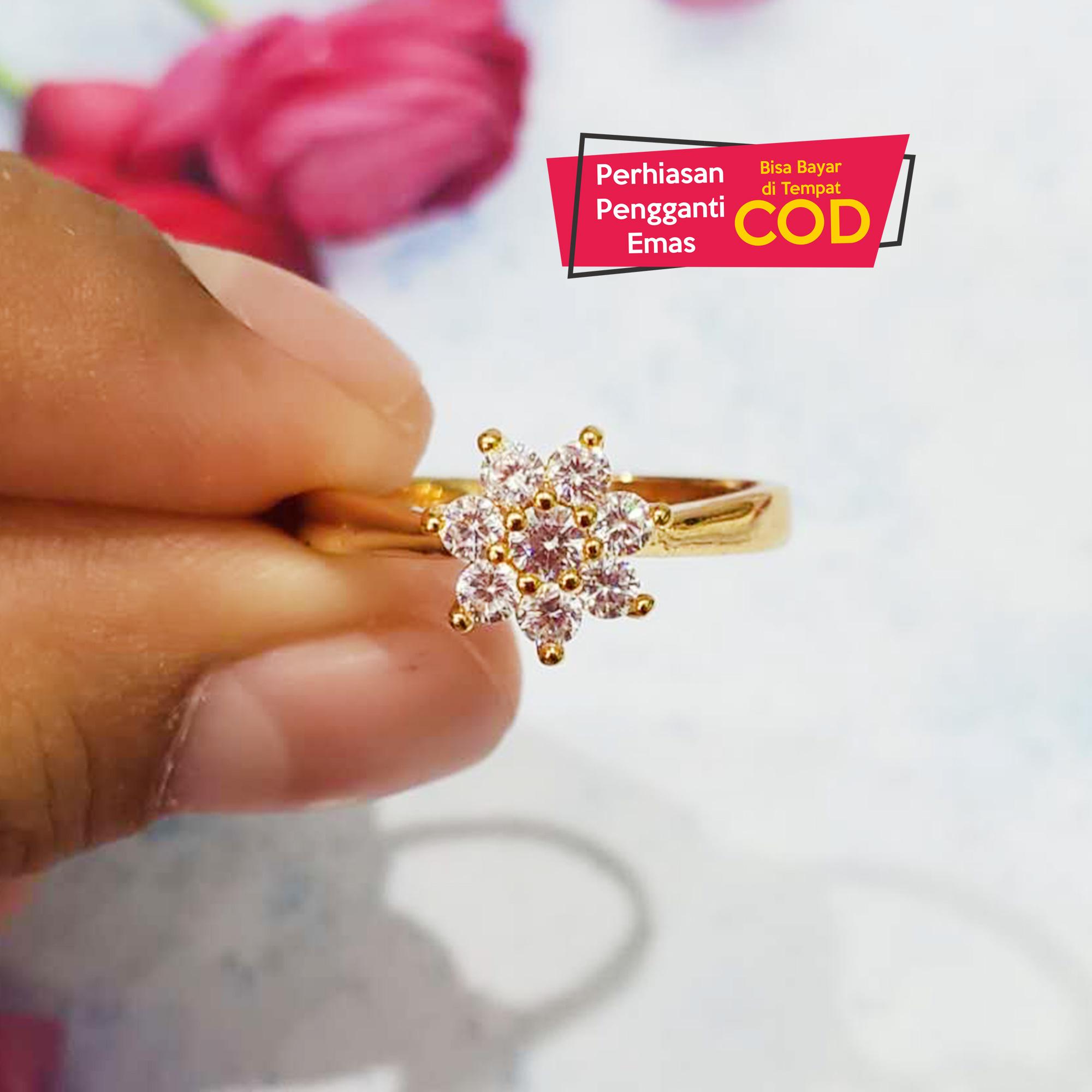 Cincin Xuping Perhiasan Wanita Motif Permata - Xuping Gold 18 Cincin Xuping Perhiasan Wanita Motif Permata - Xuping Gold 18