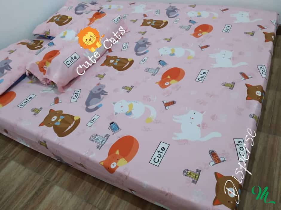 Sprei Jungle Kucing Murah No. 1 King Size 180 / No. 2 Queen Size 160 / No. 3 Double 120 / Super King 200 - Cute Cats Sprei Jungle Kucing Murah No. 1 King Size 180 / No. 2 Queen Size 160 / No. 3 Double 120 / Super King 200 - Cute Cats