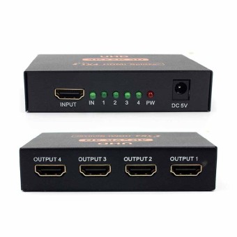 1x4 Port HDMI Splitter Amplifier Repeater 1 HDMI Sumber Ke 4 HDMI Display-Intl
