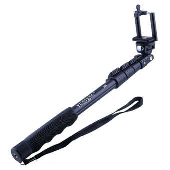 Yunteng YT-1188 Tongsis Kabel - Selfie Stick Monopod Built in AUX Cable and Phone Clip - Hitam