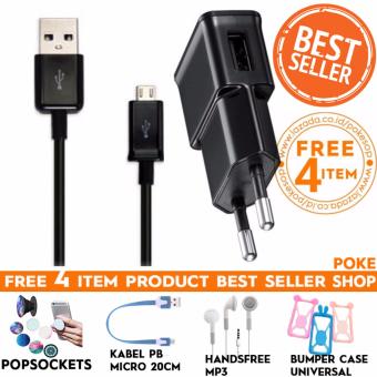 Pokeshop - Premium Charger Cable + Adapter Casan Hp Trevel Charger Kabel Micro Usb Data Cable
