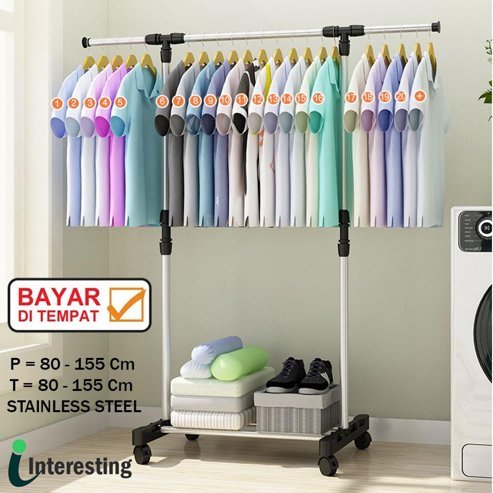 Stand Hanger Single / Rak Gantungan Jemuran Baju Single Rack Stainless Steel Stand Hanger Single / Rak Gantungan Jemuran Baju Single Rack Stainless Steel