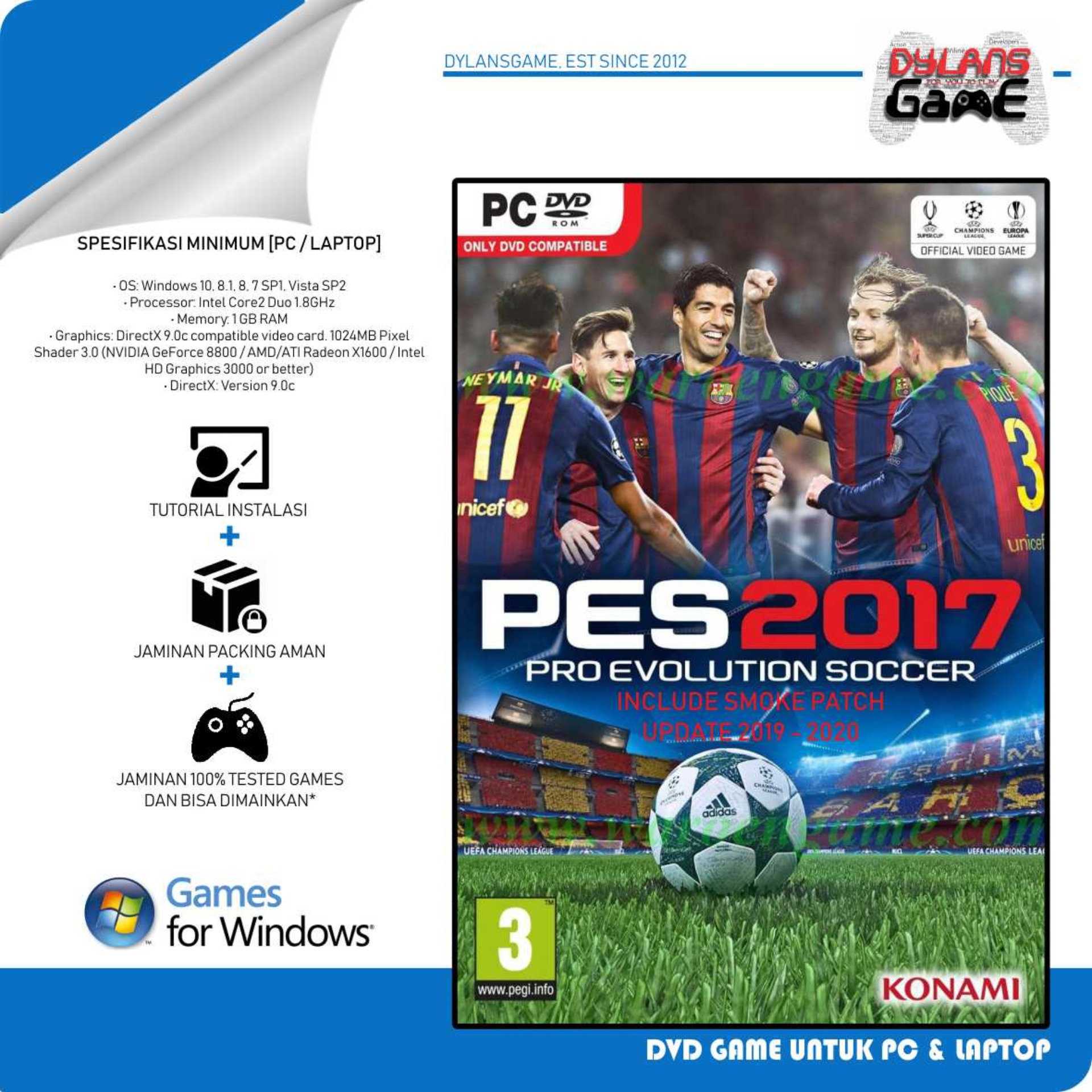 PRO EVOLUTION SOCCER 2017 - PES 17 + PATCH UPADATE 23 DEC 2019 PC GAME DVD GAME PC LAPTOP PRO EVOLUTION SOCCER 2017 - PES 17 + PATCH UPADATE 23 DEC 2019 PC GAME DVD GAME PC LAPTOP