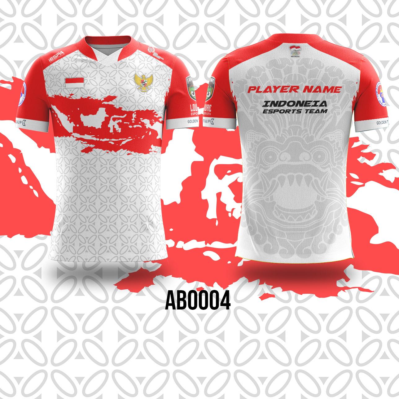 Kaos Jersey Esport Timnas Indonesia MOBILE LEGEND FREE FIRE PUBG Full Print Costum Size XS - XXXL AB0004 Kaos Jersey Esport Timnas Indonesia MOBILE LEGEND FREE FIRE PUBG Full Print Costum Size XS - XXXL AB0004