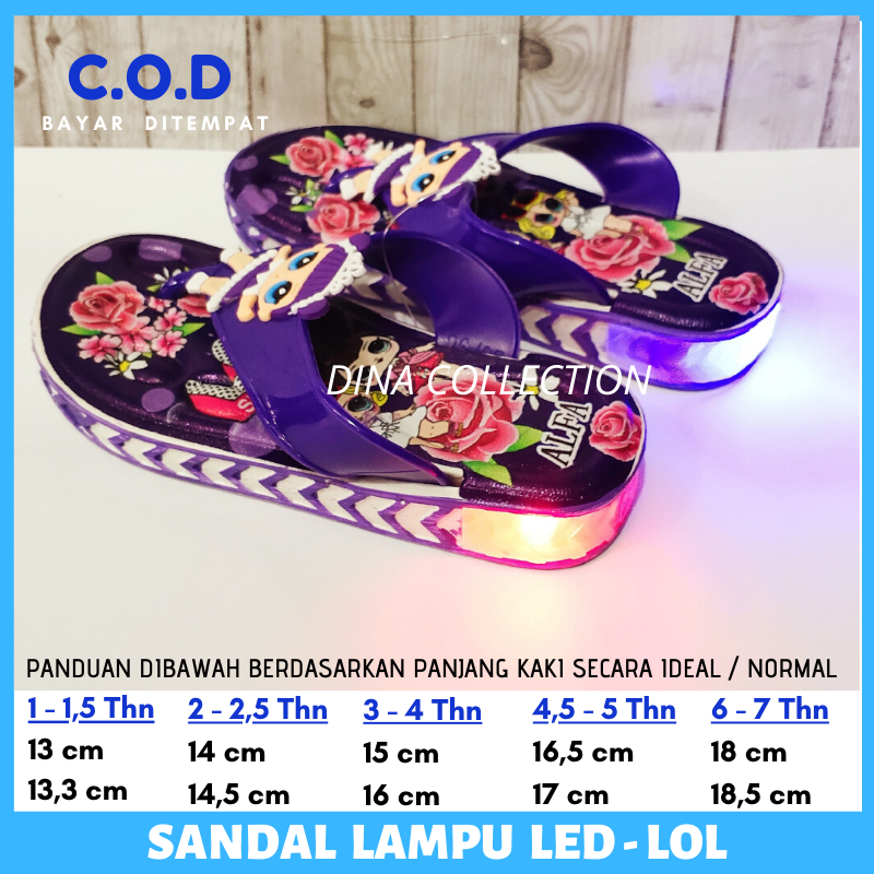 DNC L01 - SANDAL ANAK PEREMPUAN NYALA LAMPU LED KARAKTER LOL DNC L01 - SANDAL ANAK PEREMPUAN NYALA LAMPU LED KARAKTER LOL