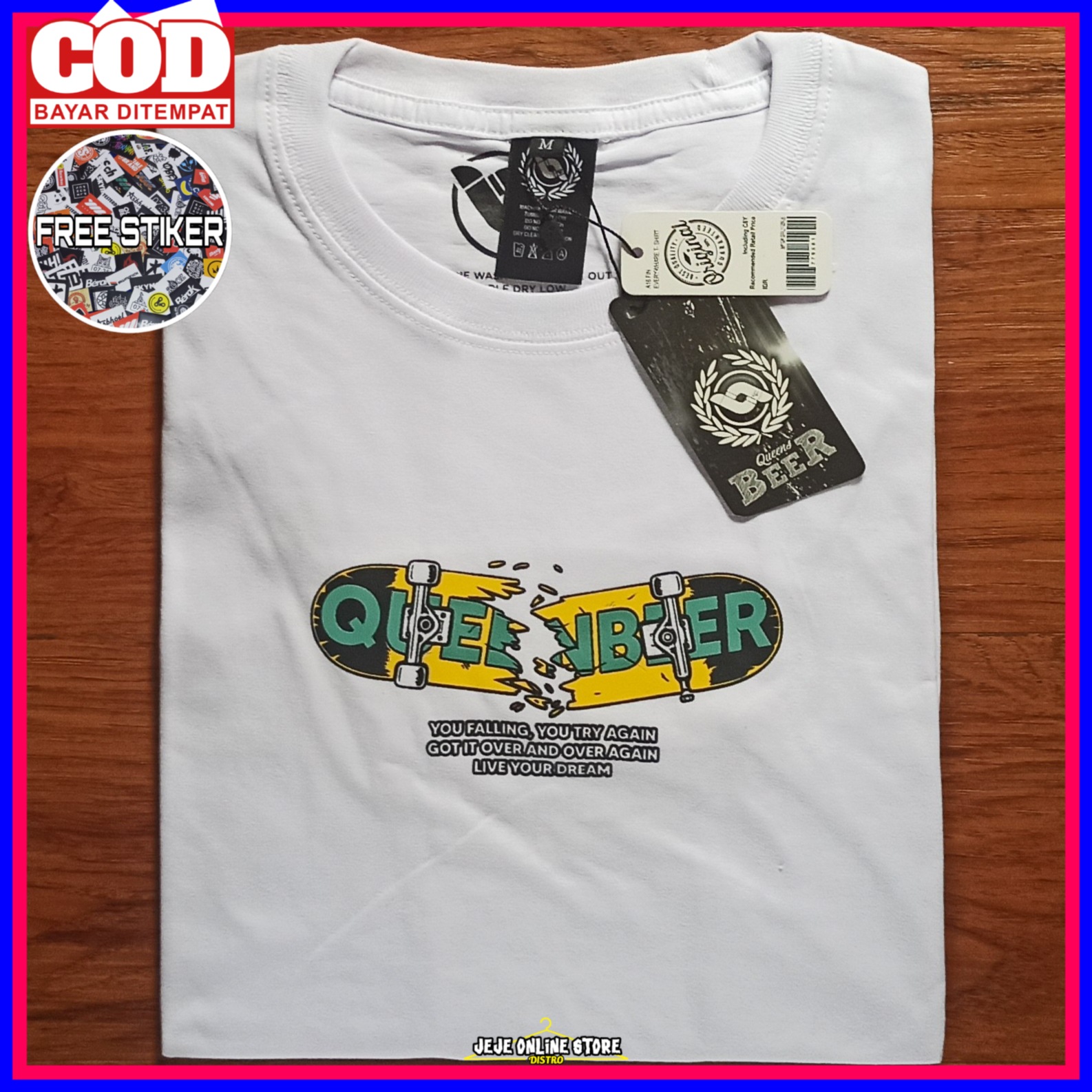 Kaos Distro Queen Beer QueenBeer Skate 002 FREE STIKER Kaos Distro Queen Beer QueenBeer Skate 002 FREE STIKER
