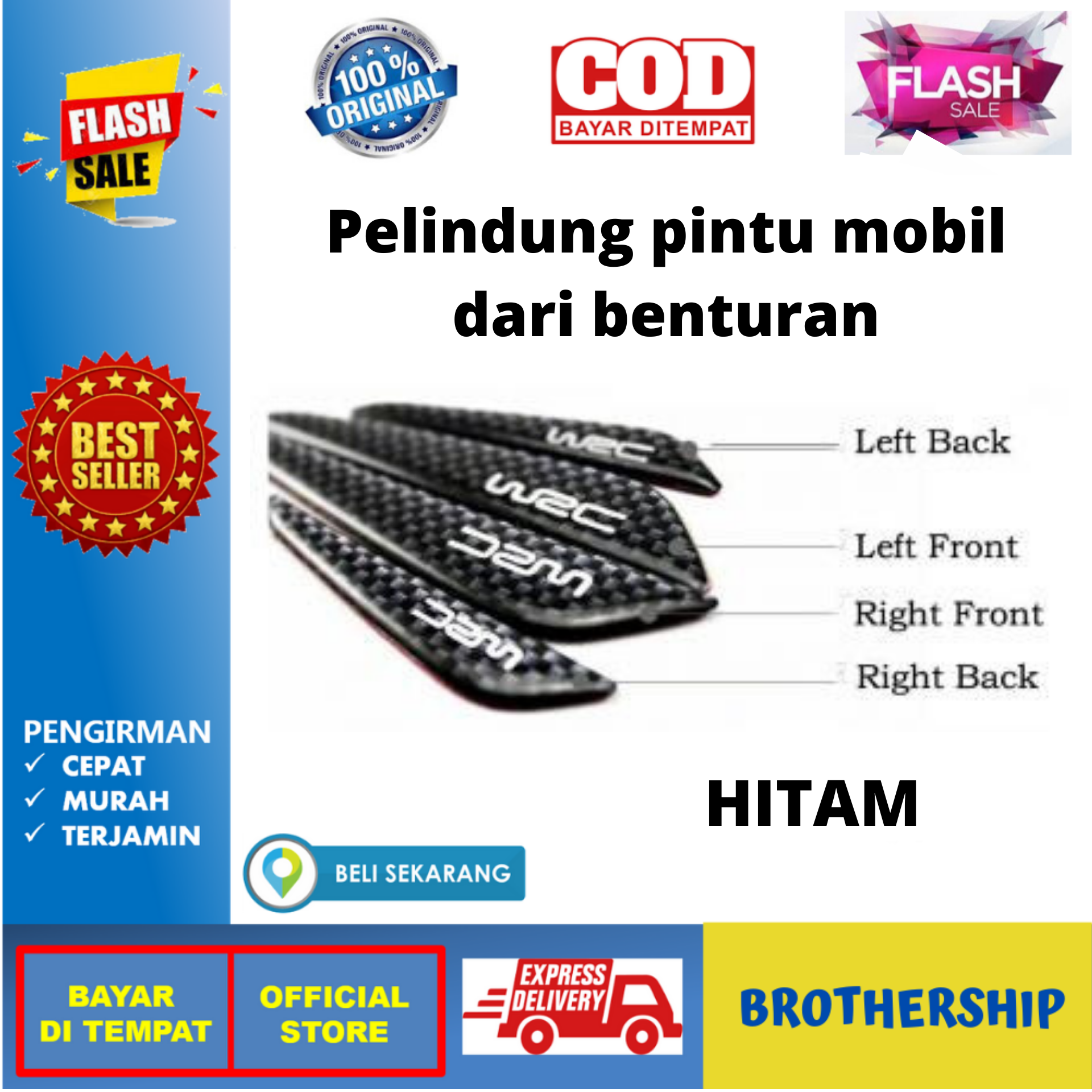Pelindung Pintu Mobil Door Guard Bumper Silikon Pintu Mobil - 4 PCS Pelindung Pintu Mobil Door Guard Bumper Silikon Pintu Mobil - 4 PCS