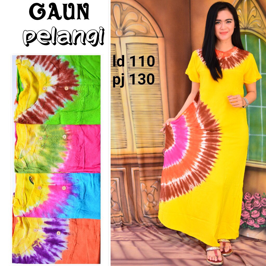 Daster gamis gaun pelangi bahan adem & lembut Daster gamis gaun pelangi bahan adem & lembut