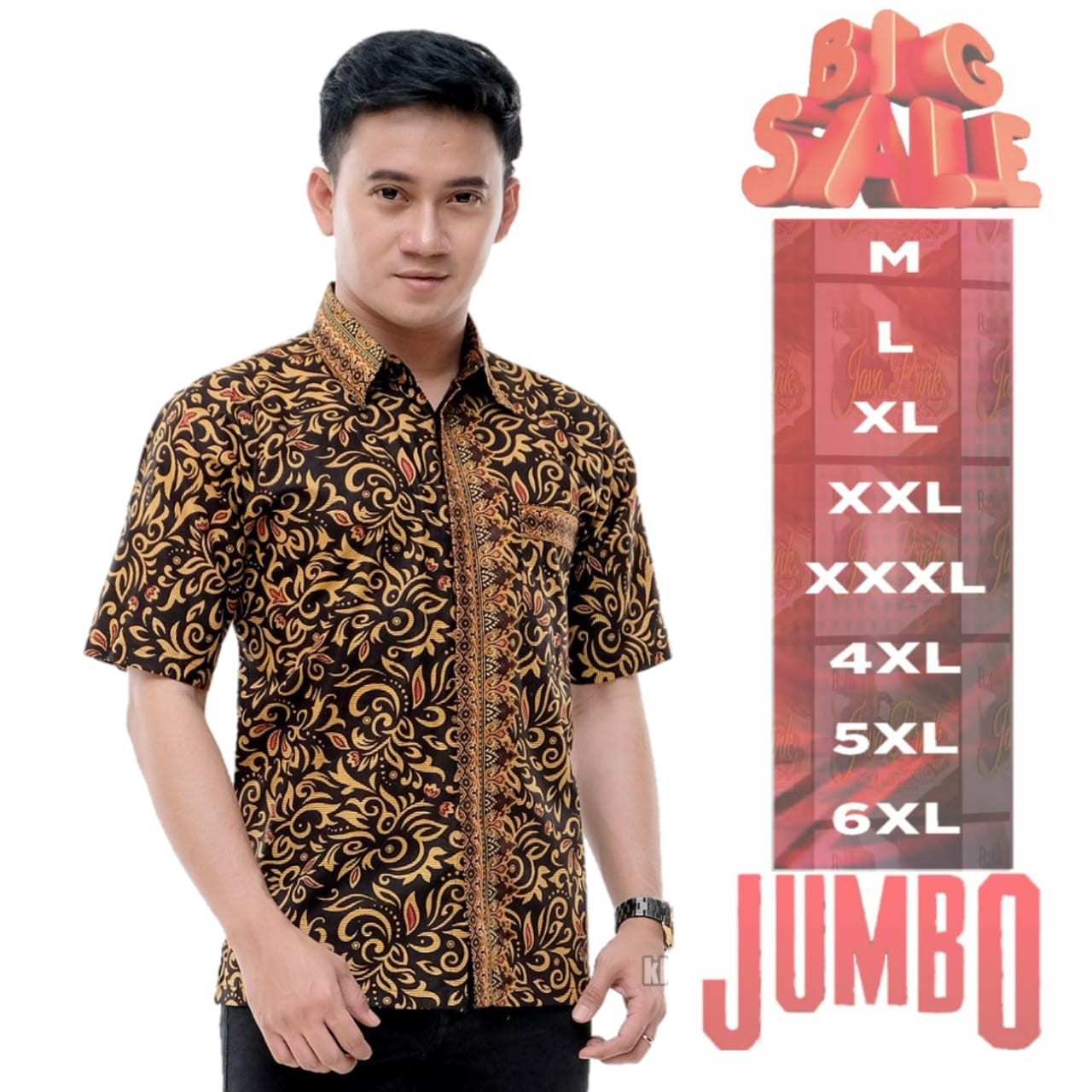 Baju Kemeja Batik Jumbo Pria Lengan Pendek Motif Semarangan M L XL XXL 3XL 4XL 5XL 6XL Baju Kemeja Batik Jumbo Pria Lengan Pendek Motif Semarangan M L XL XXL 3XL 4XL 5XL 6XL