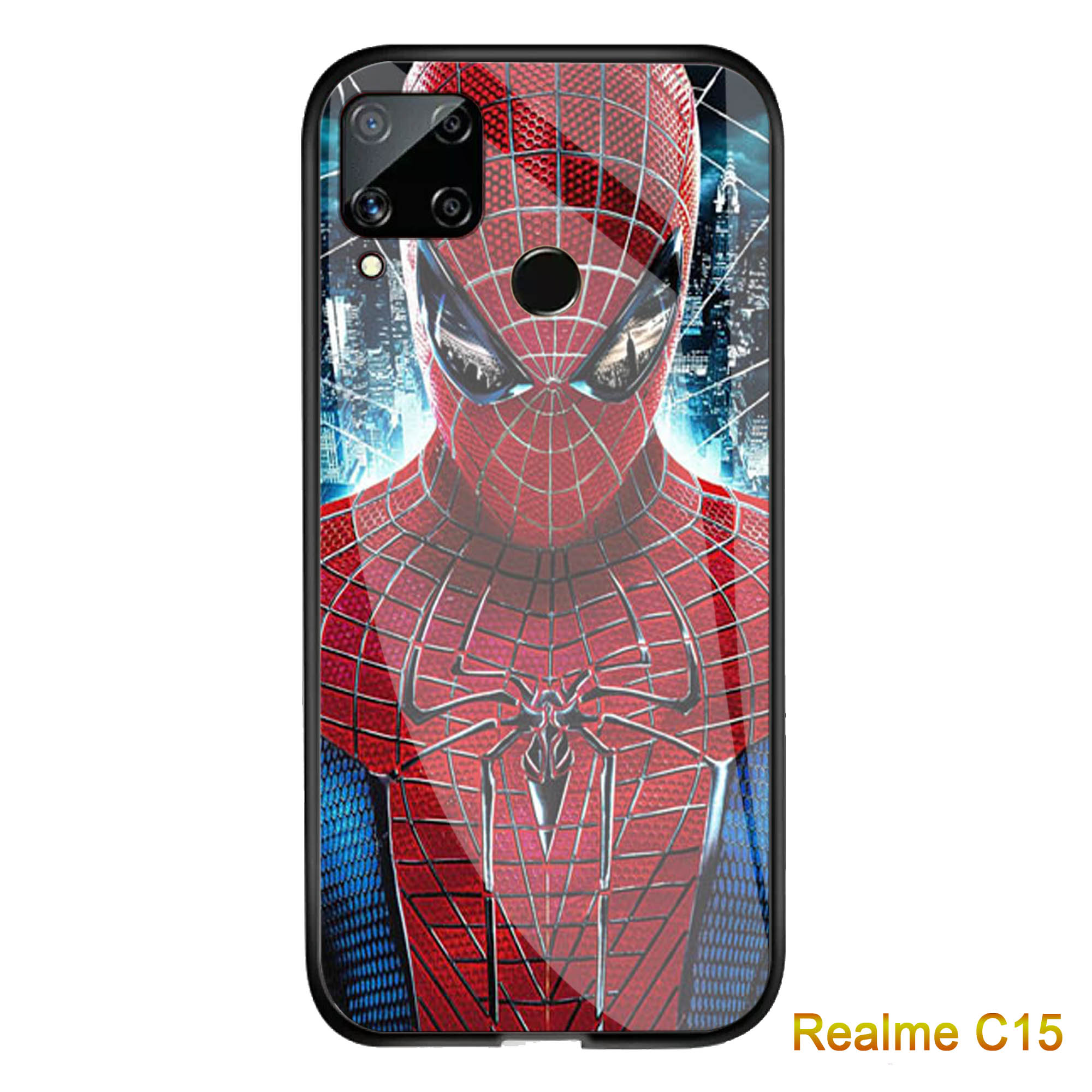 Softcase Glass Kaca Spider-Man Realme C15 - J14 - Casing Hp-Pelindung hp-Case Handphone Softcase Glass Kaca Spider-Man Realme C15 - J14 - Casing Hp-Pelindung hp-Case Handphone