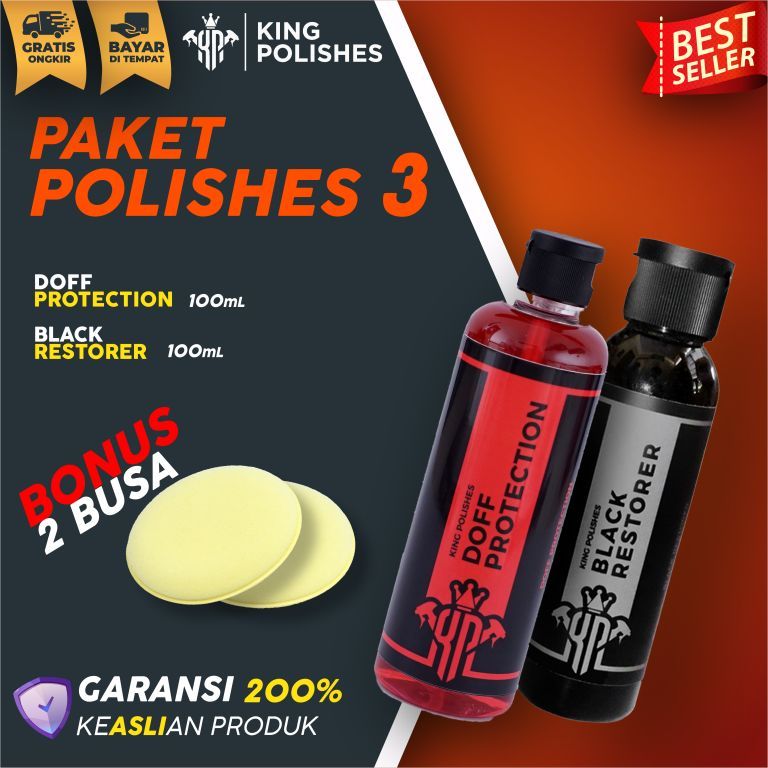 Paket Polishes 3 - Pengkilap Body Motor - Penghitam Body Motor - Penghitam Dashboard Motor - Pengkilap Body Motor Doff - Doff Protection - Pengkilap Body Motor Cat Doff - Perawatan Cat Motor Doff 100ML by KING POLISHES Paket Polishes 3 - Pengkilap Body Motor - Penghitam Body Motor - Penghitam Dashboard Motor - Pengkilap Body Motor Doff - Doff Protection - Pengkilap Body Motor Cat Doff - Perawatan Cat Motor Doff 100ML by KING POLISHES