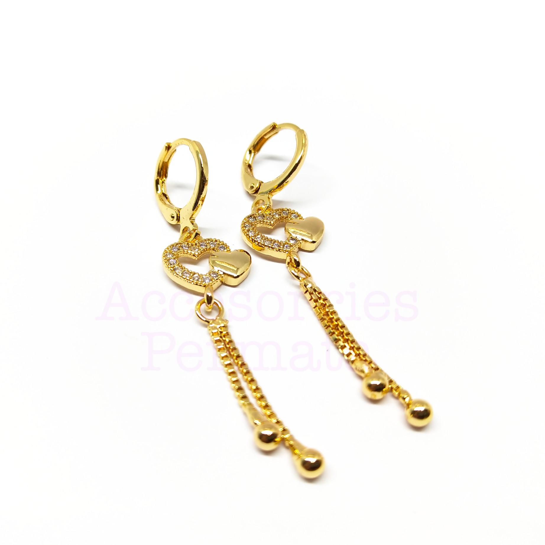 Anting Wanita Dewasa Perhiasan Fashion Motif Love Kembar Xuping Gold Anting Wanita Dewasa Perhiasan Fashion Motif Love Kembar Xuping Gold