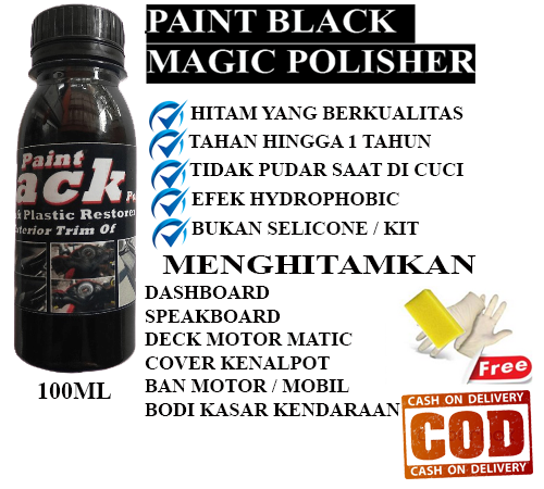 MAGIC PAINT BLACK POLISHER 100ML ( Poles Penghitam Dashboard Mobil dan Deck Motor Matic ) MAGIC PAINT BLACK POLISHER 100ML ( Poles Penghitam Dashboard Mobil dan Deck Motor Matic )