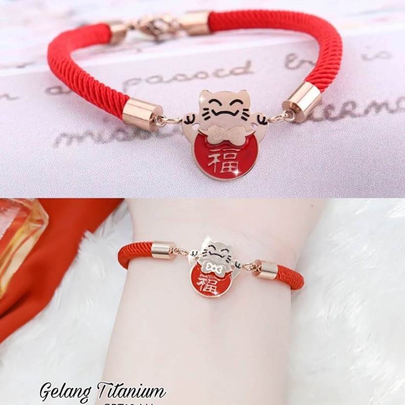 Gelang titanium tali merah Gelang titanium tali merah