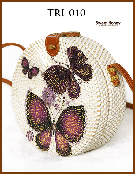 Sweet Honey ~ Tas Rotan Murah Bali Lukis Motif Kupu Bali Rattan Bag Decoupage Butterfly Purple TRL010 Sweet Honey ~ Tas Rotan Murah Bali Lukis Motif Kupu Bali Rattan Bag Decoupage Butterfly Purple TRL010