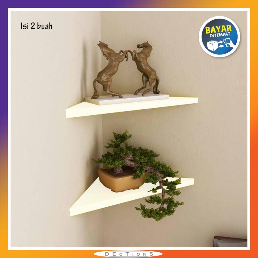 Set 2 Pcs Floating Shelves Ambalan Segitiga / Rak Dinding Sudut Minimalis Set 2 Pcs Floating Shelves Ambalan Segitiga / Rak Dinding Sudut Minimalis