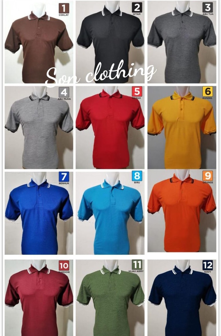 Son Clothing - Kaos polo shirt lengan pendek - baju atasan lengan pendek - kaos kerah pria - kaos.seragam kerah list m l xl xxl Son Clothing - Kaos polo shirt lengan pendek - baju atasan lengan pendek - kaos kerah pria - kaos.seragam kerah list m l xl xxl
