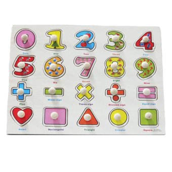 Kayla Org Mainan Edukasi Puzzle Knob Kayu Angka Motif