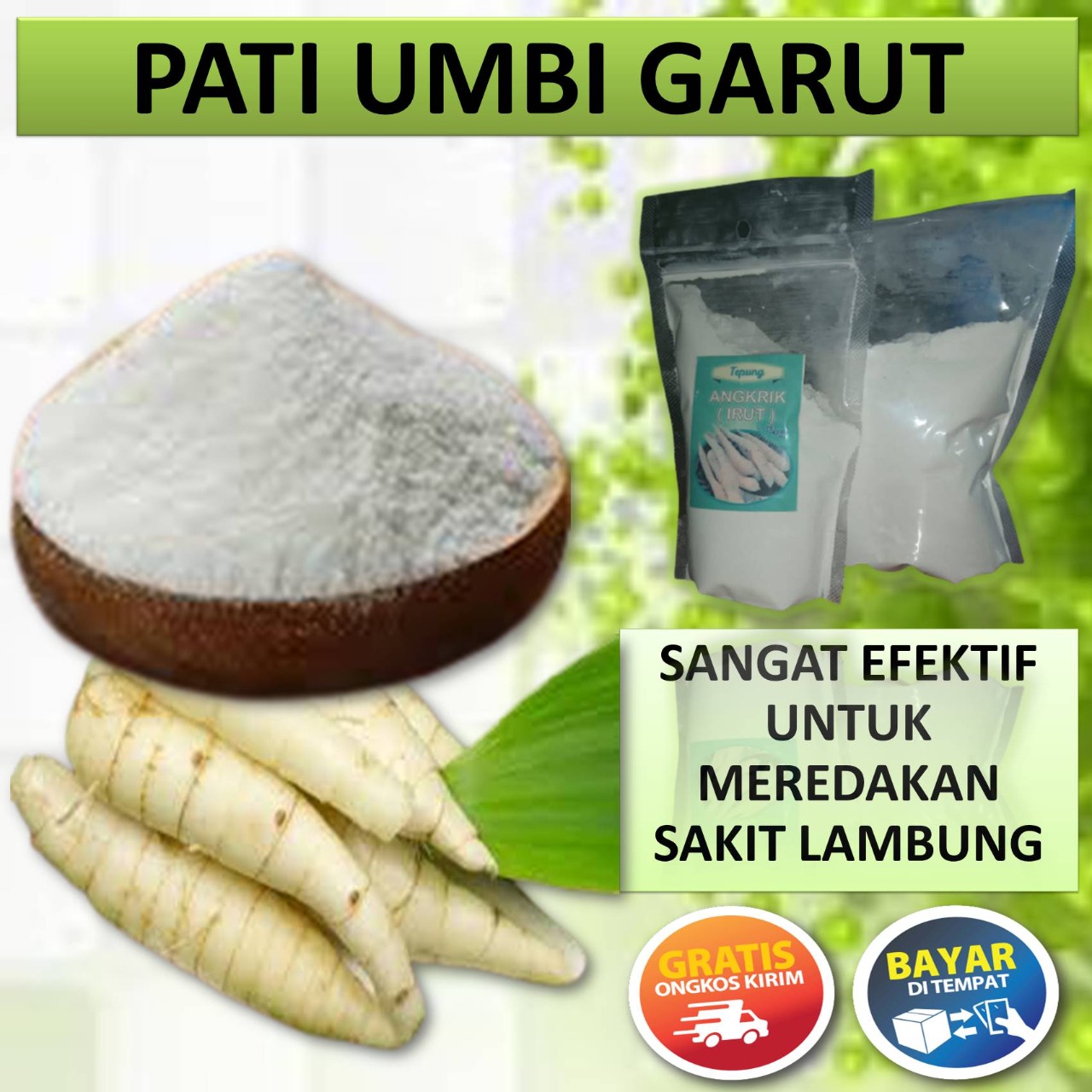 Pati Angkrik Obat Asam Lambung Arrowroot Tepung Irut Tepung Angkrik Tepung Garut 250 gram Pati Angkrik Obat Asam Lambung Arrowroot Tepung Irut Tepung Angkrik Tepung Garut 250 gram