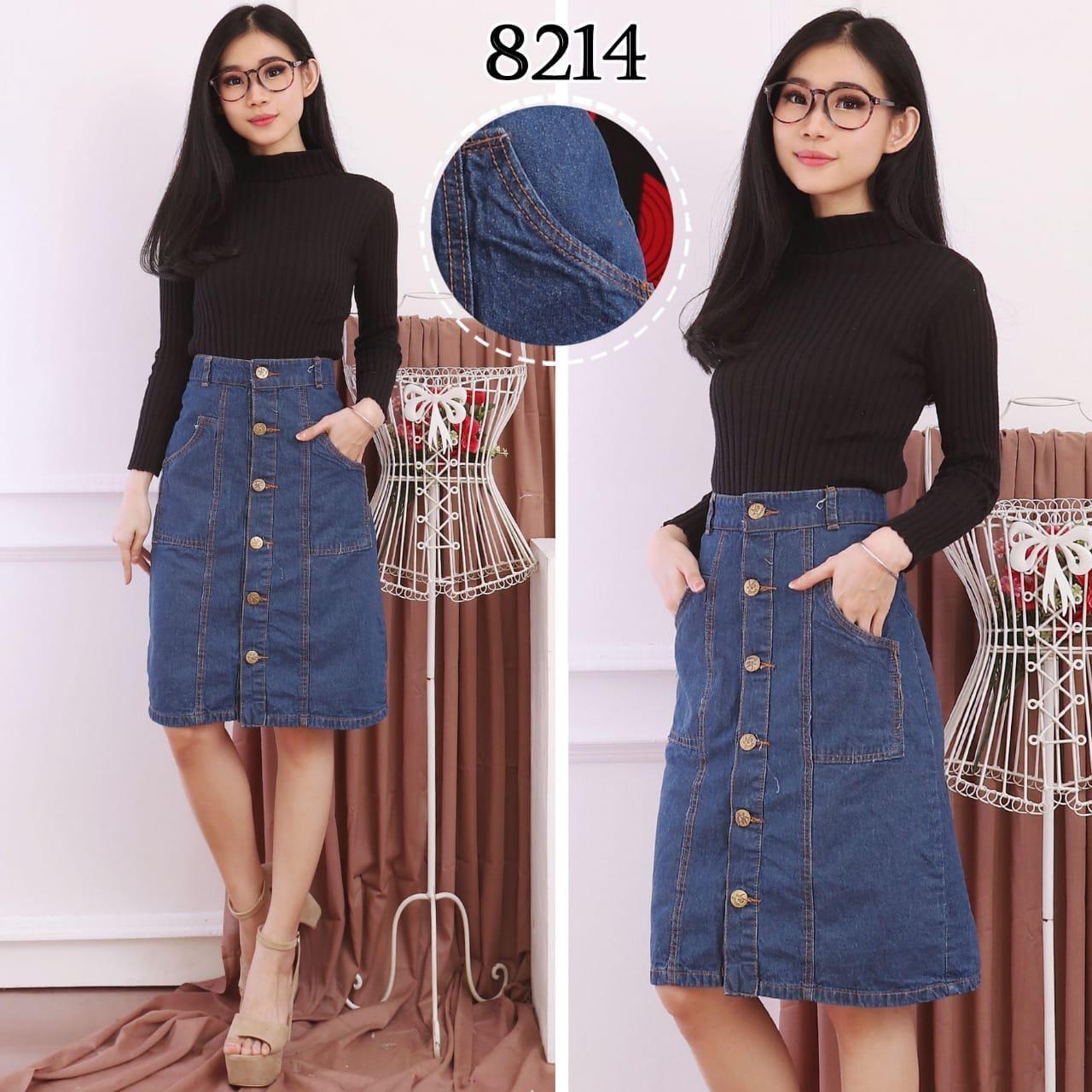 Rok Jeans Kancing 8214 Non Stretch Rok Jeans Kancing 8214 Non Stretch