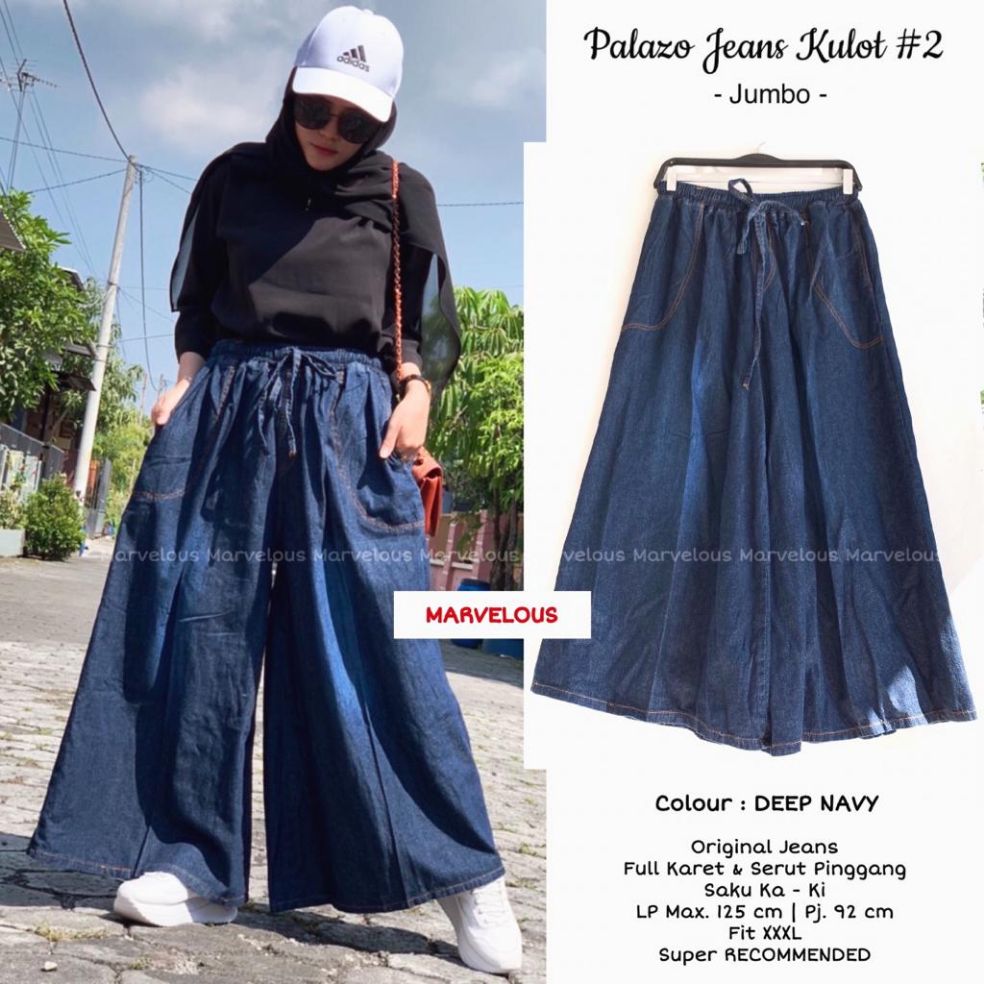 CELANA JEANS KULOT PALAZO #2 BIG SIZE JUMBO / CELANA JEANS SUPER JUMBO WANITA CELANA JEANS KULOT PALAZO #2 BIG SIZE JUMBO / CELANA JEANS SUPER JUMBO WANITA
