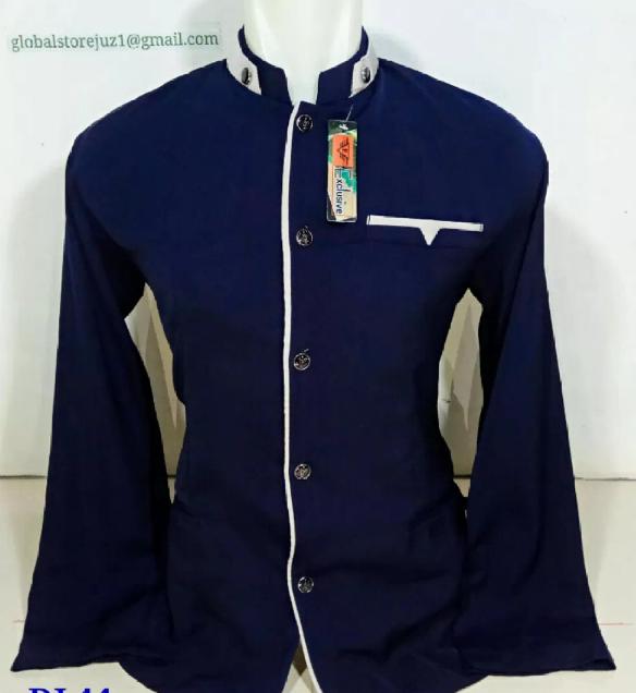 jasko bordir dongker/navy lis putih polos jasko original pakaian fashion baju kemeja muslim pria model terbaru terkini termurah jasko bordir dongker/navy lis putih polos jasko original pakaian fashion baju kemeja muslim pria model terbaru terkini termurah