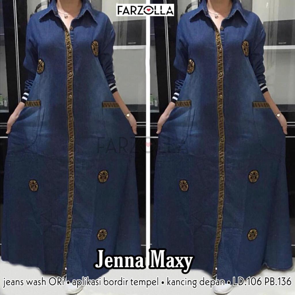 Jeena Maxy Gamis Jumbo Maxi Dress Muslim Wanita Terbaru - Gamis Jeans Busui - Long Dress Wanita Jeena Maxy Gamis Jumbo Maxi Dress Muslim Wanita Terbaru - Gamis Jeans Busui - Long Dress Wanita