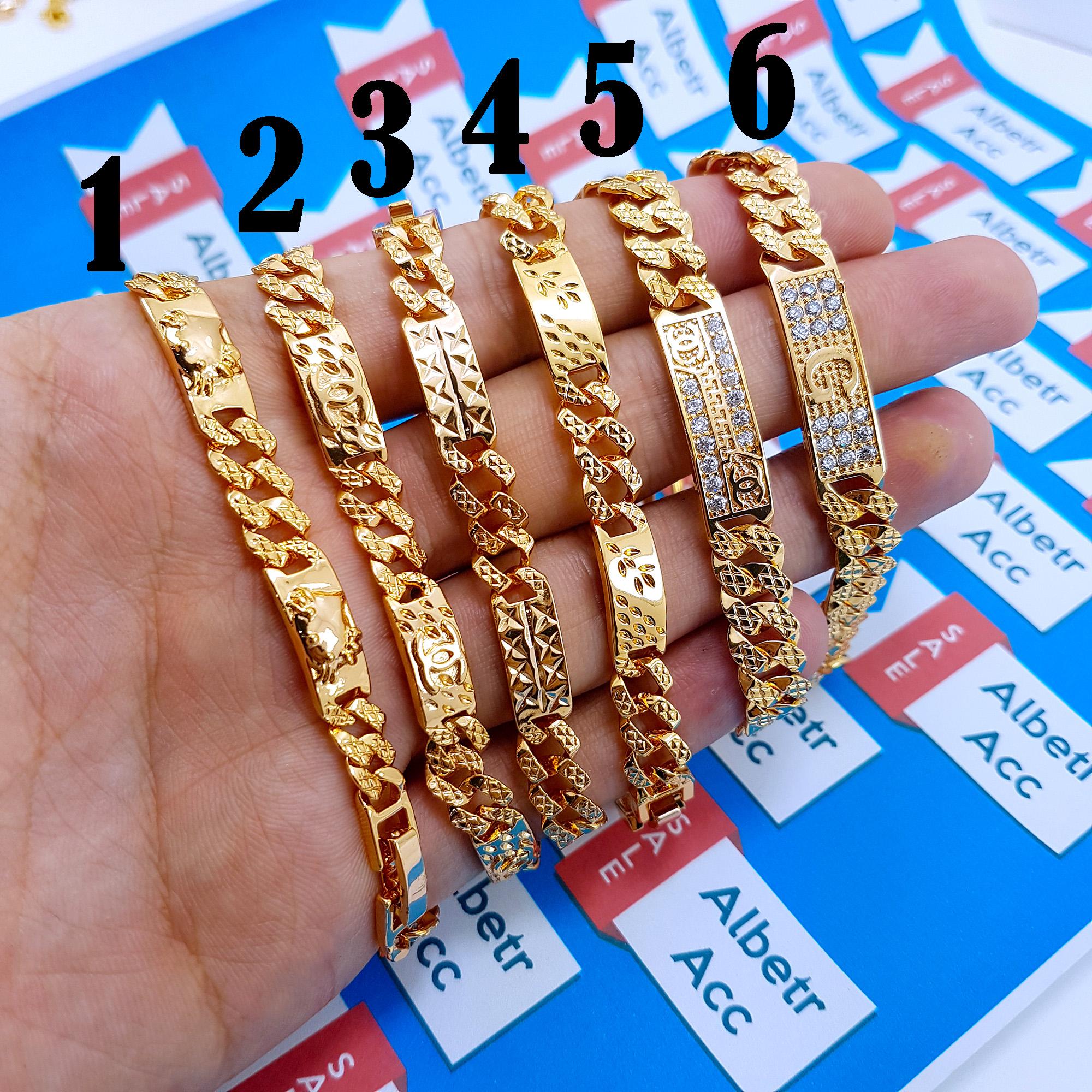 Gelang Rantai Plat Marcos Motif Gold 1 terlihat seperti emas asli Gelang Rantai Plat Marcos Motif Gold 1 terlihat seperti emas asli