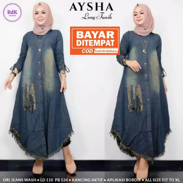Asylla Long Tunik Muslim Jeans - Atasan Wanita Blouse Lengan Panjang Jeans Cantik - Blouse Korea Wanita Busui Kekinian - Baju Denim Wanita Terbaru Asylla Long Tunik Muslim Jeans - Atasan Wanita Blouse Lengan Panjang Jeans Cantik - Blouse Korea Wanita Busui Kekinian - Baju Denim Wanita Terbaru