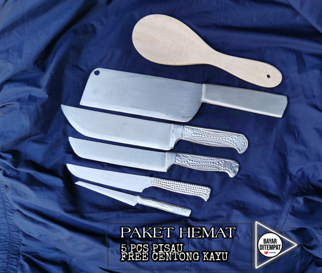 pisau dapur 1 set tajam isi 5 pcs - pisau cacah /pisau lembu /pisau sayur buah pisau dapur 1 set tajam isi 5 pcs - pisau cacah /pisau lembu /pisau sayur buah