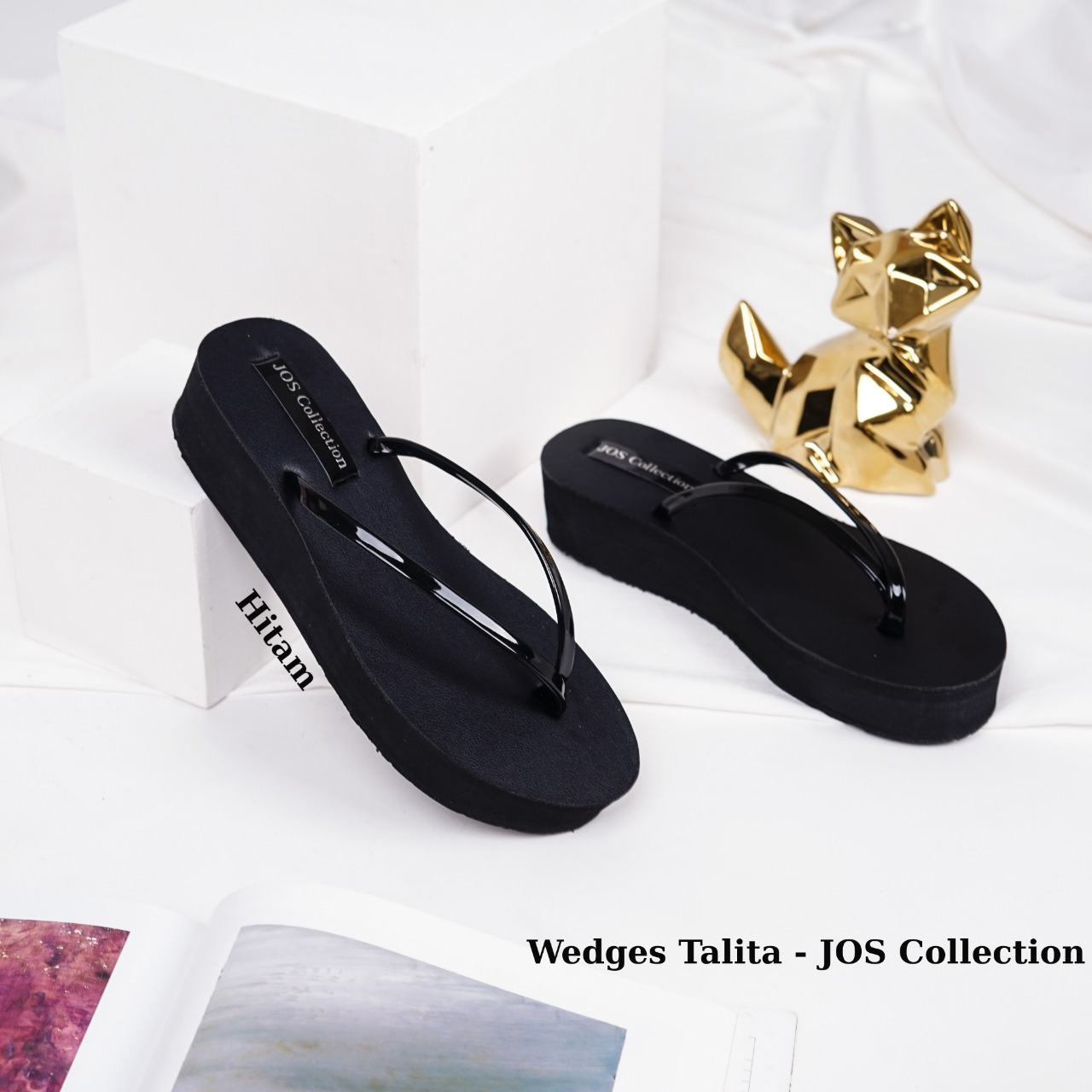 Sandal Wedges Wanita / Sendal Wedges Cewek / Wedges Spon Perempuan - Wedges Talita Tinggi 5 cm (Hitam) Sandal Wedges Wanita / Sendal Wedges Cewek / Wedges Spon Perempuan - Wedges Talita Tinggi 5 cm (Hitam)