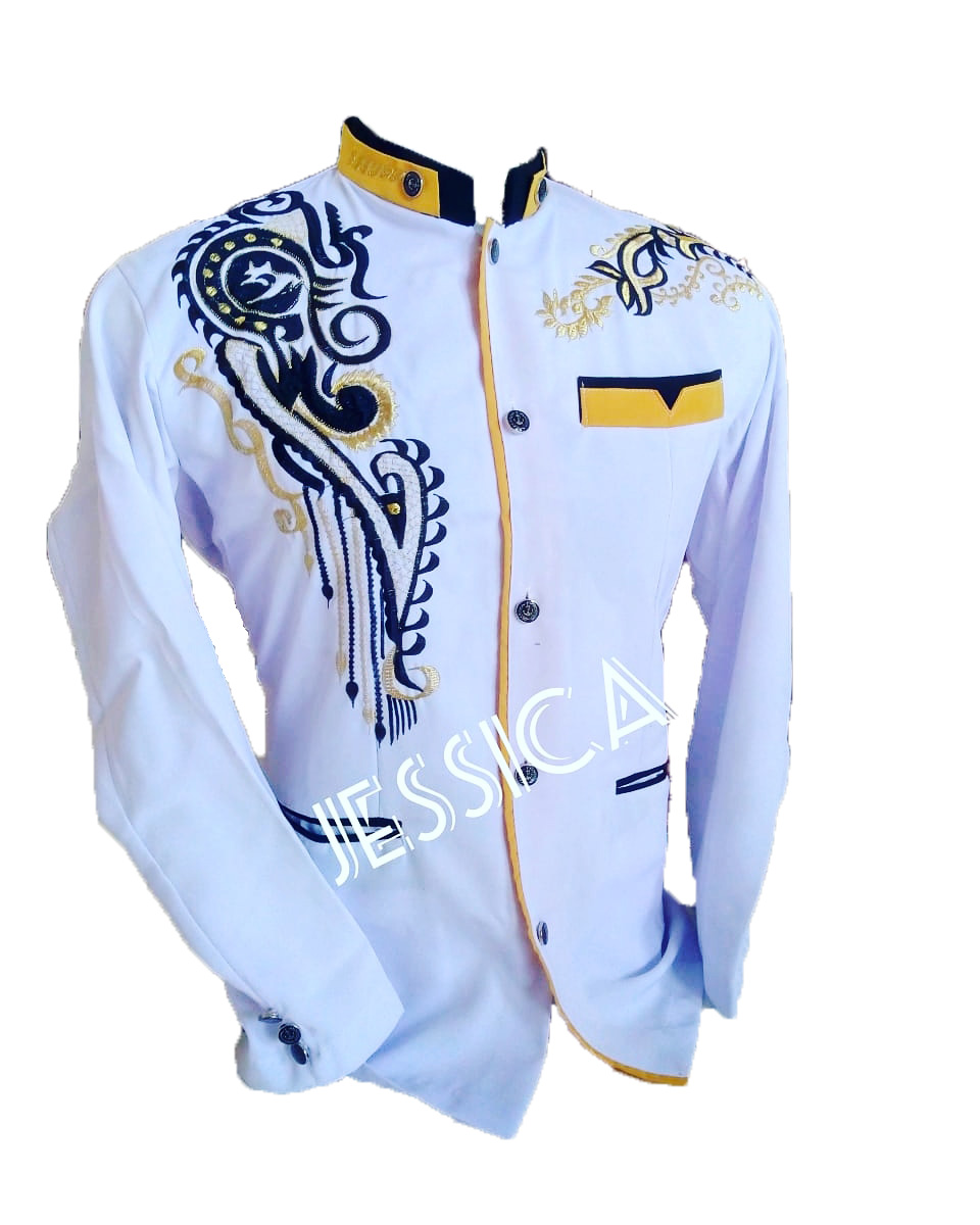 jasko bordir putih lis kuning kerah hitam mtf jsc jaskoko/baju koko/fashion muslim pria jasko bordir putih lis kuning kerah hitam mtf jsc jaskoko/baju koko/fashion muslim pria