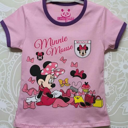 Kaos Atasan Anak Cewek 1 - 10 th Motif MINNIE MOUSE PITA PINK NEW KING WORLD Kaos Atasan Anak Cewek 1 - 10 th Motif MINNIE MOUSE PITA PINK NEW KING WORLD
