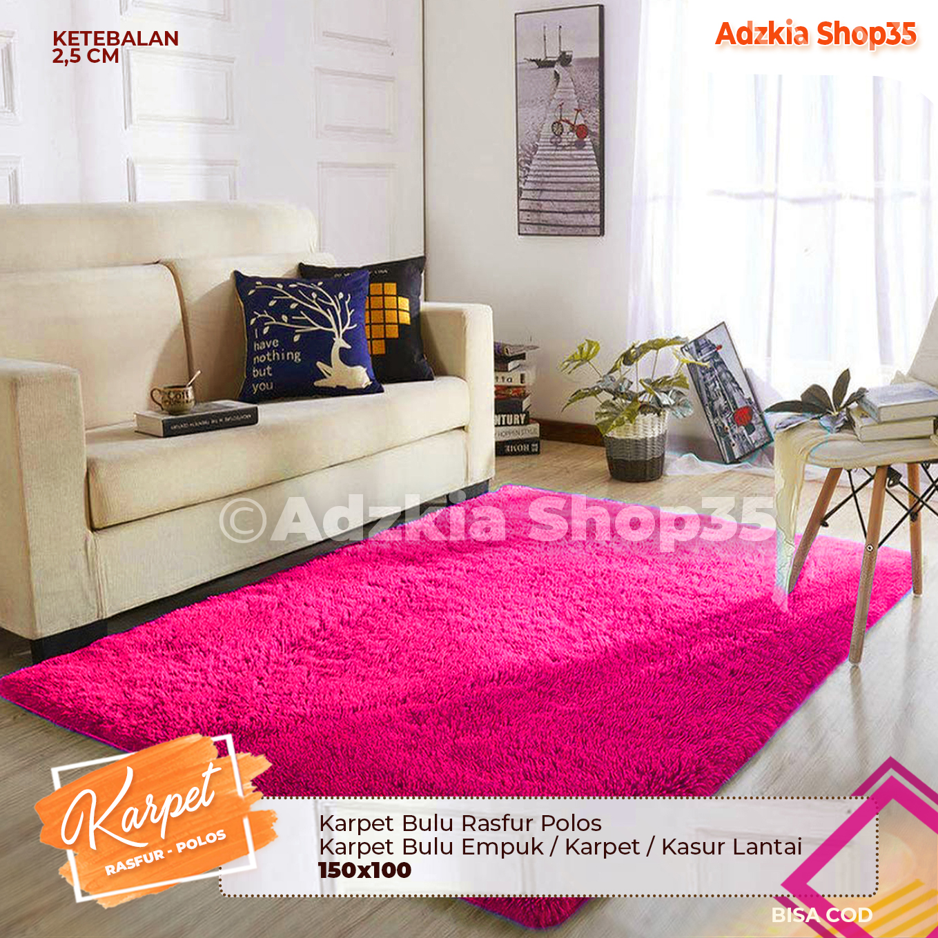 Karpet Bulu Rasfur Polos 150x100x2.5CM / Karpet Bulu Empuk / Karpet / Kasur Lantai / keseluruhan 25CM + bulu rasfur_adzkia35 Karpet Bulu Rasfur Polos 150x100x2.5CM / Karpet Bulu Empuk / Karpet / Kasur Lantai / keseluruhan 25CM + bulu rasfur_adzkia35